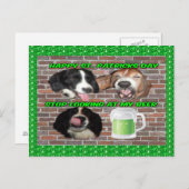 私のビールを見ストップてポストカードバスセットハウンド ポストカード (正面/裏面)