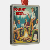 私のビールキャンプを開催 メタルオーナメント (右)