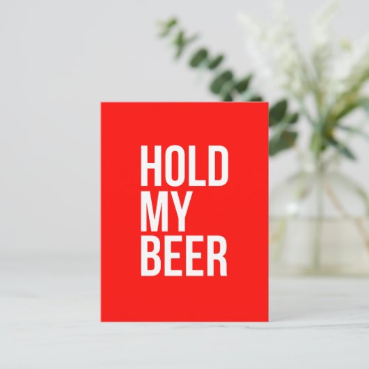 私のビールマガ飲ミームおもしろいカスタムカラーを保持！ ポストカード (スタンド正面)