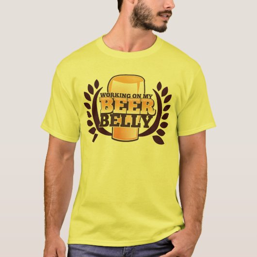 私のビール腹のデザインに取り組むこと Tシャツ (正面)