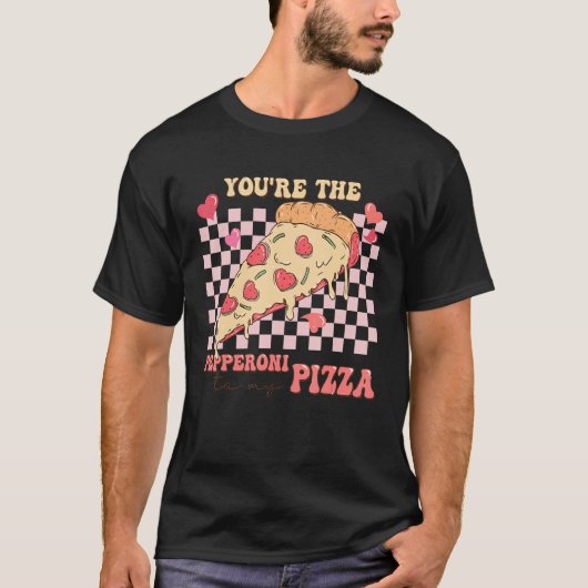私のピザ愛のペペロニですバレンタイン Tシャツ (正面)
