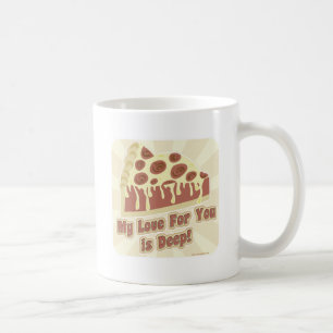 私のピザ愛は深い皿のスローガンおもしろい コーヒーマグカップ