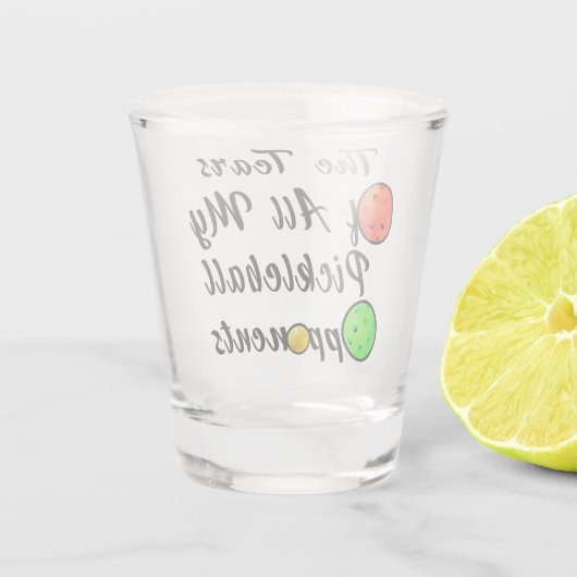 私のピックボールの対戦相手の涙素晴らし ショットグラス (裏面)