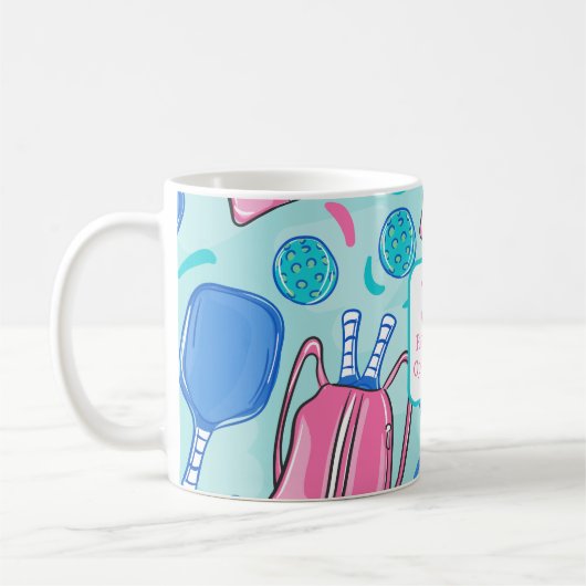 私のピックボールの涙の対戦相手ピックボールブルー コーヒーマグカップ (左)