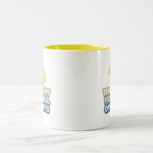私のピックボール対戦相手の涙おもしろいタイポグラフィ ツートーンマグカップ (中央)