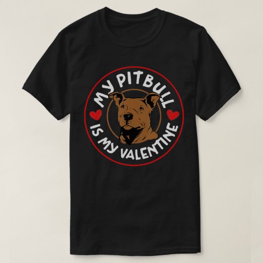 私のピットブルはバレンタイン Tシャツ (デザイン正面)