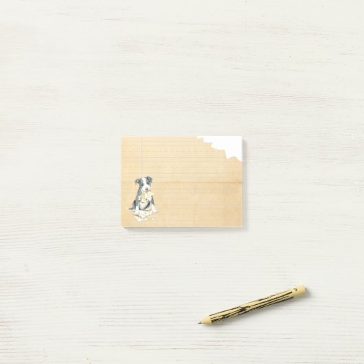 私のピット・ブル私の宿題を食べました ポストイット (デスク上)