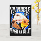 私のピブルお腹を洗って フレンチブルドッグ カード (黄色い花)