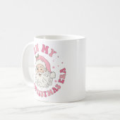 私のピンクのクリスマス時代のマグカップで コーヒーマグカップ (正面左)