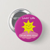 私のピンクの雲の回復のLovinのかわいい生命 缶バッジ (正面&裏面)