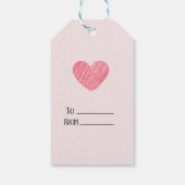 私のピンクバレンタインデー ギフトタグ (裏面)