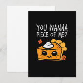 私のピース オブ パンプキン パイ 感謝祭 メンズ ウーマン 招待状 (正面/裏面)