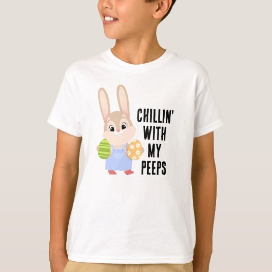 私のピープイースターバニーとチリン卵 Tシャツ (正面)