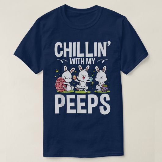 私のピープイースターバニーウサギとチリン先生 Tシャツ (デザイン正面)