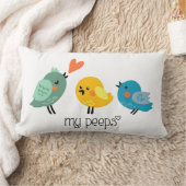 私のピープス | かわいい鳥の枕 | 手書き ランバークッション (ブランケット)