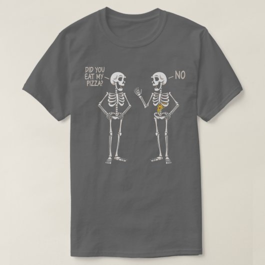 私のピ食べザの面白いハロウィーンのスケルトンEati Tシャツ (デザイン正面)