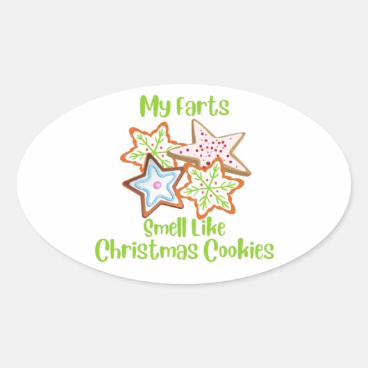 私のファルトはクリスマスクッキーのような匂いがする 楕円形シール (正面)
