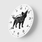 私のフフランスのレンチーをブルドッグ恩赦 ラウンド壁時計 (傾斜)