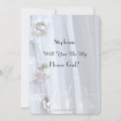 私のフラワガールになってくれる？ ヴィンテージ ラッセルの招待状 招待状 (正面)