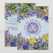 私のフラワガールになりますか ワイルドフラワーのウェディング 招待状 (正面/裏面)