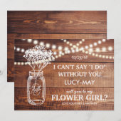 私のフラワガールに ｜ ラスティックカントリーのブライズメイド 招待状 (正面/裏面)