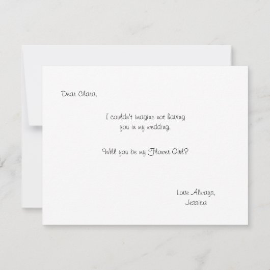 私のフラワガール | ブライズメイドになってくれる？ 招待状 (裏面)