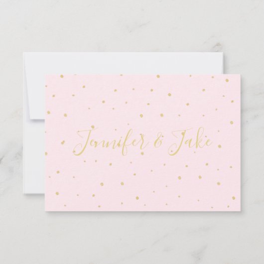 私のフラワーガールになってくれますか？ - ゴールドドット ピンク 招待状 (裏面)