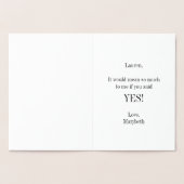 私のフラワーガールになってくれますか？ ゴールド箔のカード 箔カード (内部)