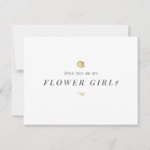 私のフラワーガールになってくれますか？ フラワーミニマリスト 招待状 (正面)