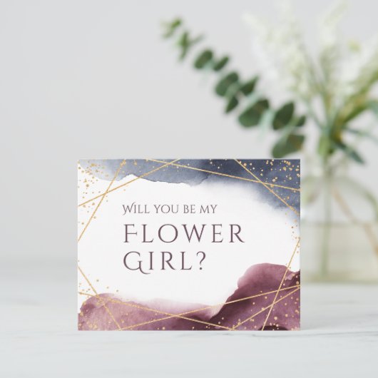 私のフラワーガールになってくれますか プルパルの幾何学模様 招待状 (スタンド正面)