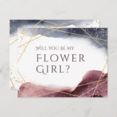 私のフラワーガールになってくれますか プルパルの幾何学模様 招待状 (正面/裏面)