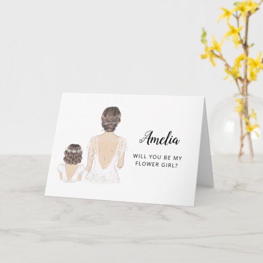 私のフラワーガールになってくれますか？ プロポーズ用折りたたみカード カード (黄色い花)