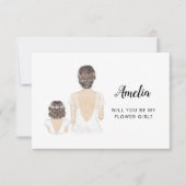 私のフラワーガールになってくれますか？ プロポーズ フラット カード (正面)