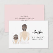 私のフラワーガールになってくれますか？ プロポーズ フラット カード (正面/裏面)