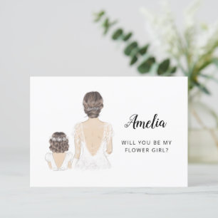 私のフラワーガールになってくれますか？ プロポーズ フラット カード