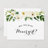 私のフラワーガールになってくれますか? 案内ポストカード (正面/裏面)