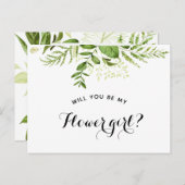 「私のフラワーガールになってくれる？」の提案カード 案内ポストカード (正面/裏面)