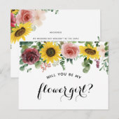 「私のフラワーガールになってくれる？」の提案カード 案内ポストカード (正面/裏面)