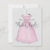 私のフラワーガールになってくれる？ ウェディングピンクドレスがとってもキュート カード (正面)