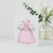 私のフラワーガールになってくれる？ ウェディングピンクドレスがとってもキュート カード (スタンド正面)