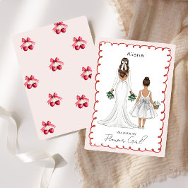 私のフラワーガールになってくれる? - オーダーメイドイラスト 招待状