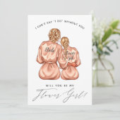 私のフラワーガールになってくれる？ シルクローブを着た女の子たち 招待状 (スタンド正面)