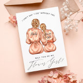 私のフラワーガールになってくれる？ シルクローブを着た女の子たち 招待状