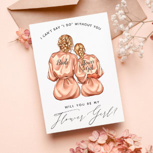 私のフラワーガールになってくれる？ シルクローブを着た女の子たち 招待状