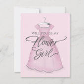 私のフラワーガールになってくれる？ スタイリッシュなピンクのドレスがとってもキュート カード (正面)