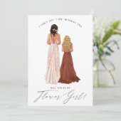 私のフラワーガールになってくれる?ドレスの女の子の招待状 招待状 (スタンド正面)