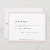 私のフラワーガールになってくれる? フラワーミニマリスト 招待状 (裏面)