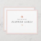私のフラワーガールになってくれる? フラワーミニマリスト 招待状 (正面/裏面)