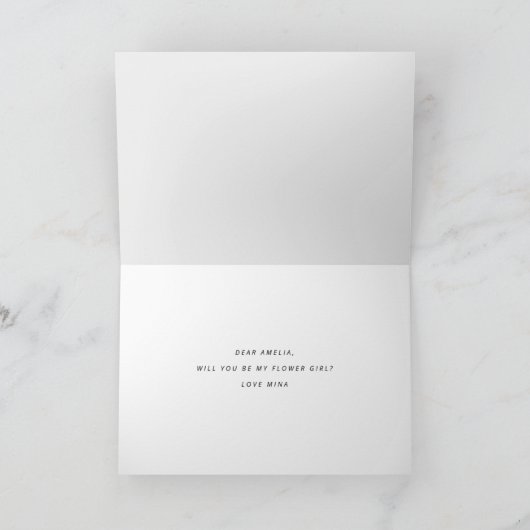 私のフラワーガールになってくれる? プロポーズ用折りたたみカード カード (内部)