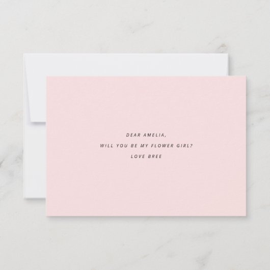 私のフラワーガールになってくれる？ プロポーズ フラット カード (裏面)